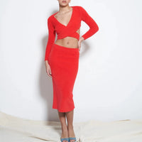 Solanas Top in Red Furry Knit