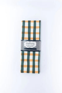 Picnic Tea Towel in Peach & Forest