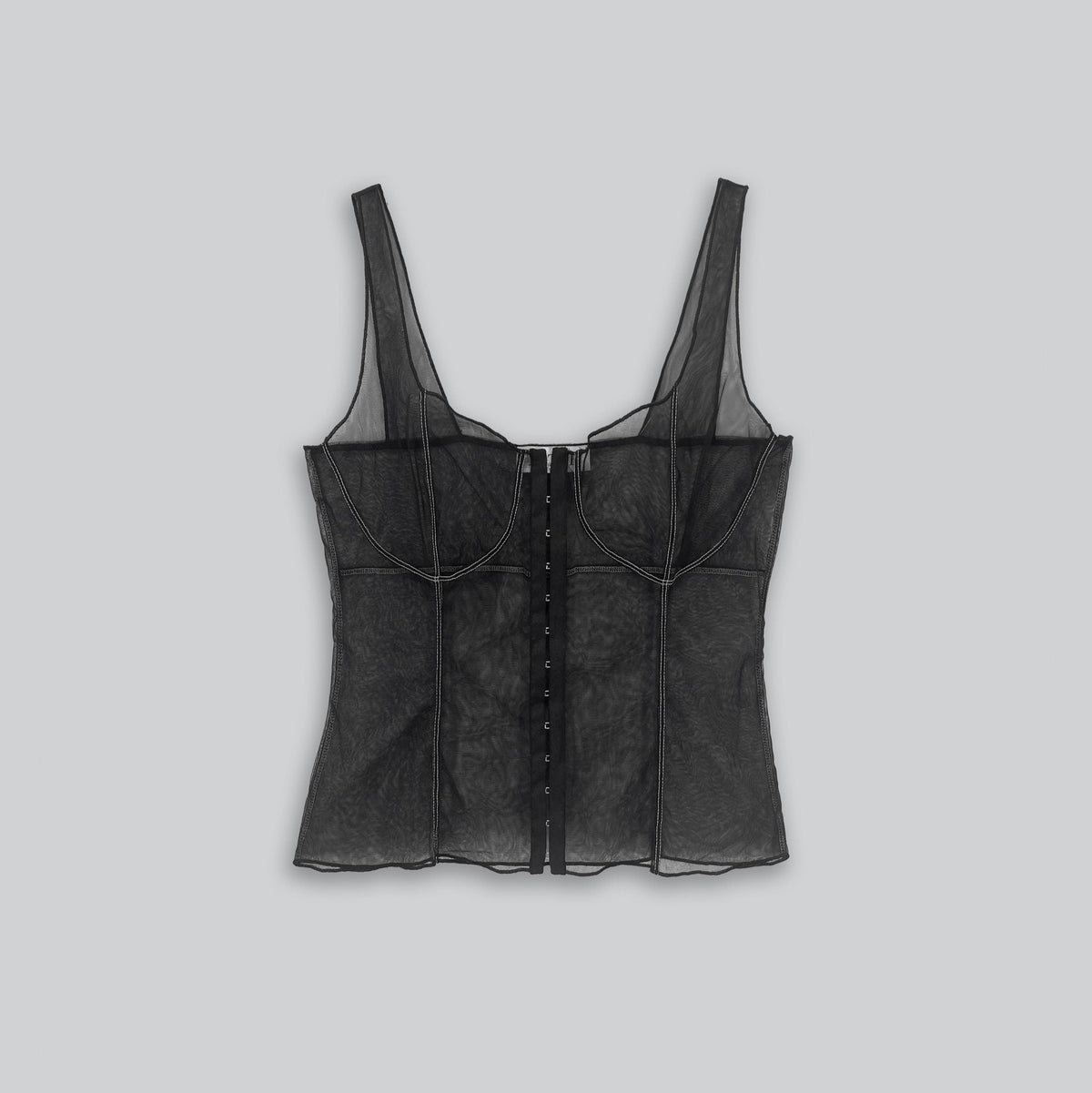 Corset Tulle Top in Black