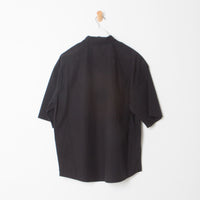 Papery Oversized Short Sleeve Shirt in Black