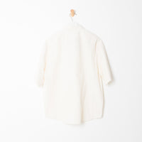 Papery Oversized Short Sleeve Shirt in Off-White