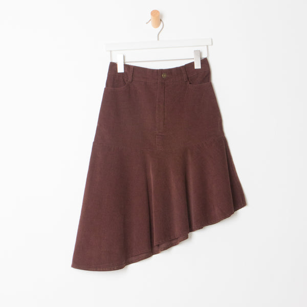 Mulan Asymmetric Corduroy Skirt