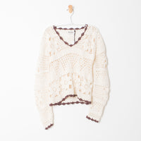 Gala Crochet Top in Ecru
