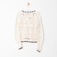 Gala Crochet Top in Ecru