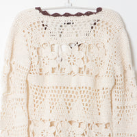 Gala Crochet Top in Ecru
