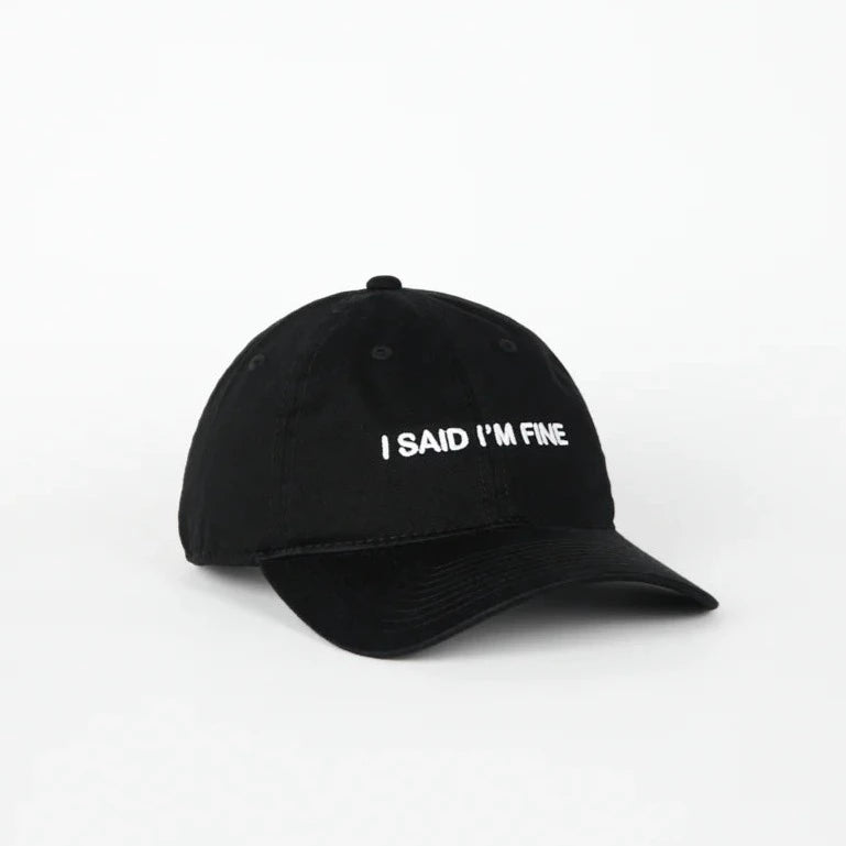 I'm Fine Dad Cap in Black