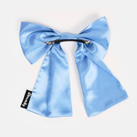 Silk Bow Barrette in Blue