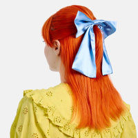 Silk Bow Barrette in Blue