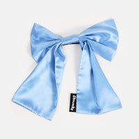 Silk Bow Barrette in Blue