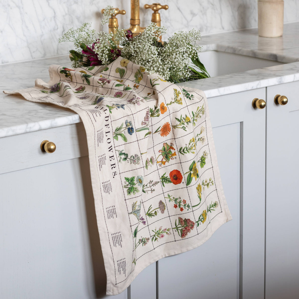 Cotton Tea Towel - Wildflowers