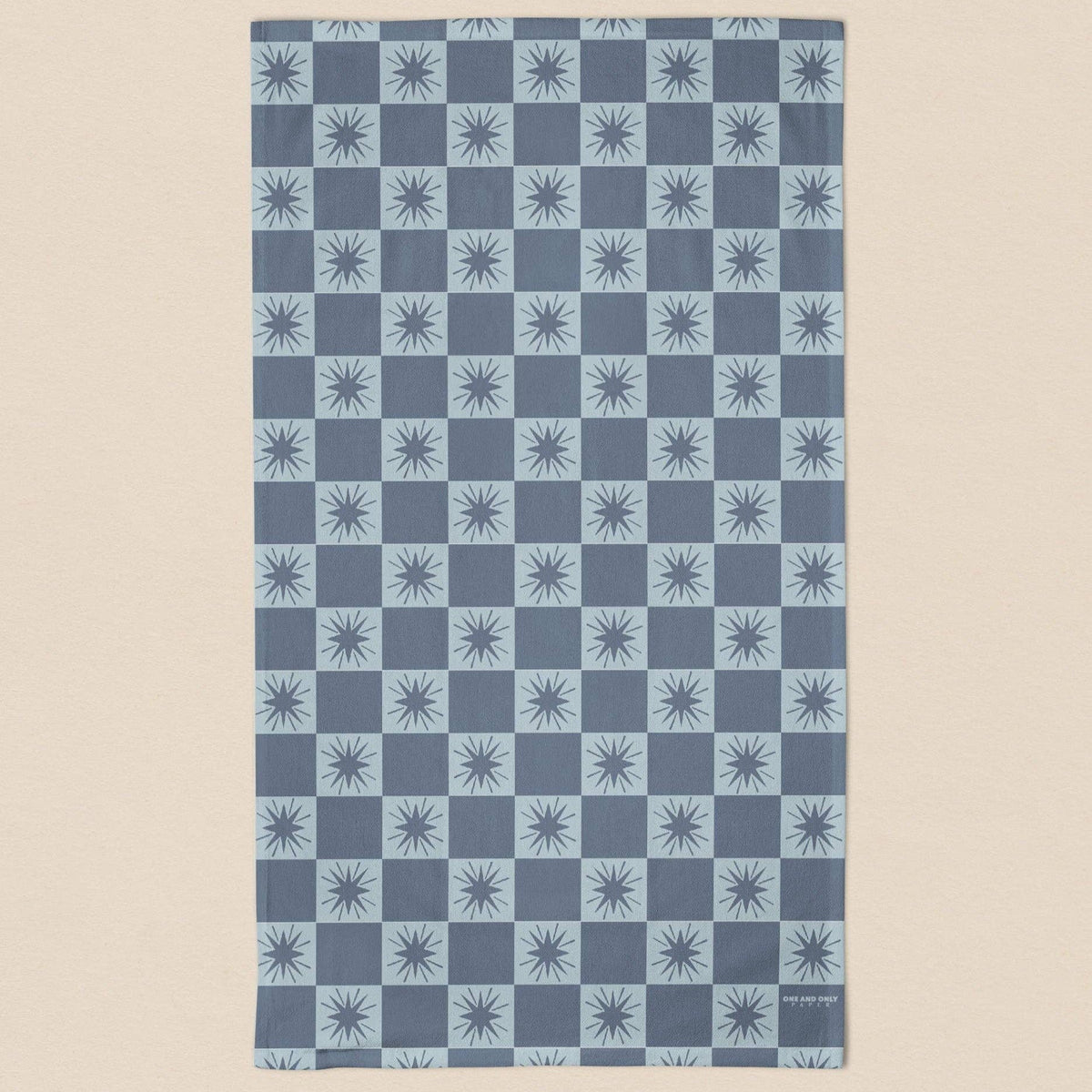 Winter Star Checked Pattern Tea Towel