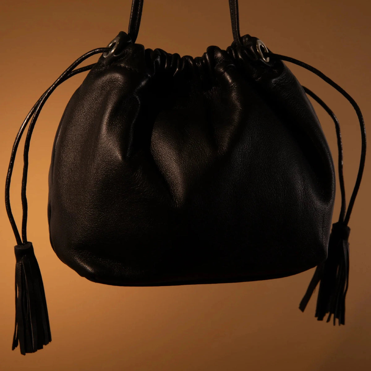 Carolina Drawstring Bag in Black