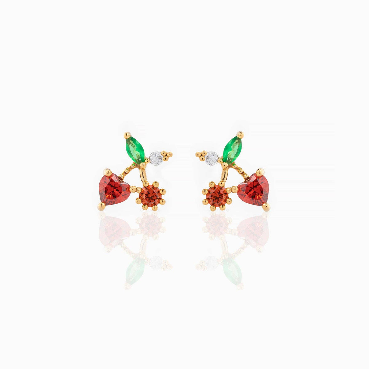 Cherry On Top Studs in Gold