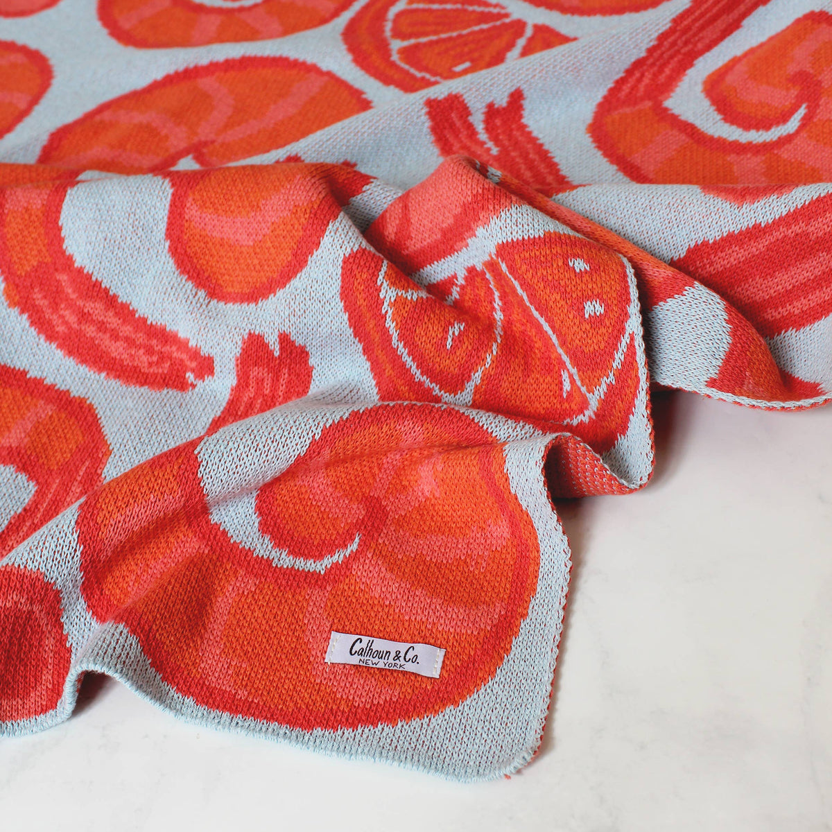 Shrimp Cocktail Knit Throw Blanket