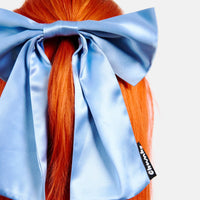 Silk Bow Barrette in Blue