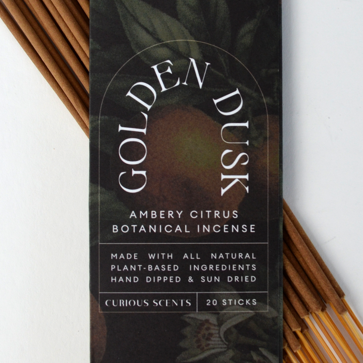 Golden Dusk Amber and Citrus Botanical Incense Sticks