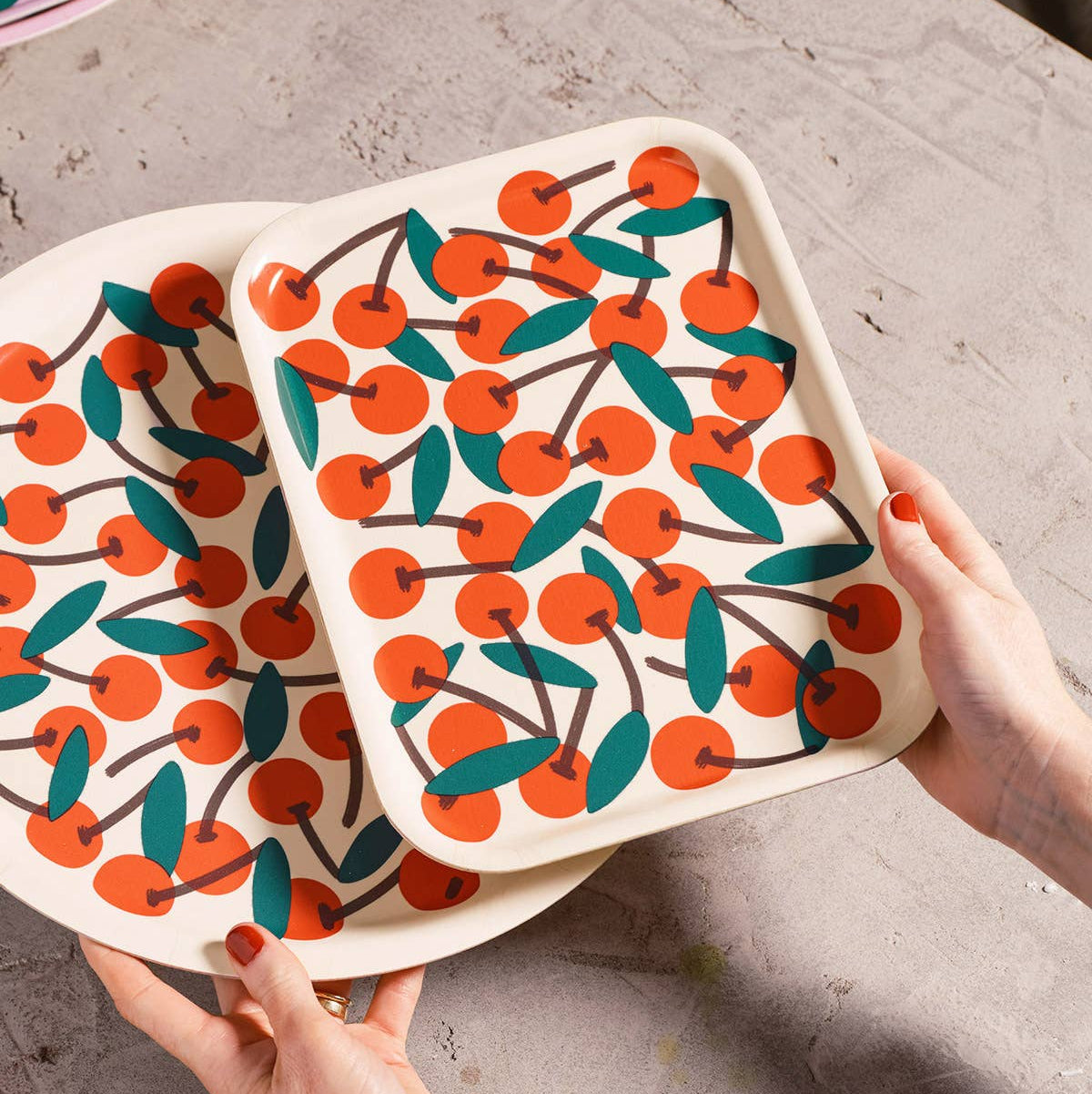 Cherries Small Serving Tray