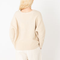V-Neck Sweater in Ivory Beige