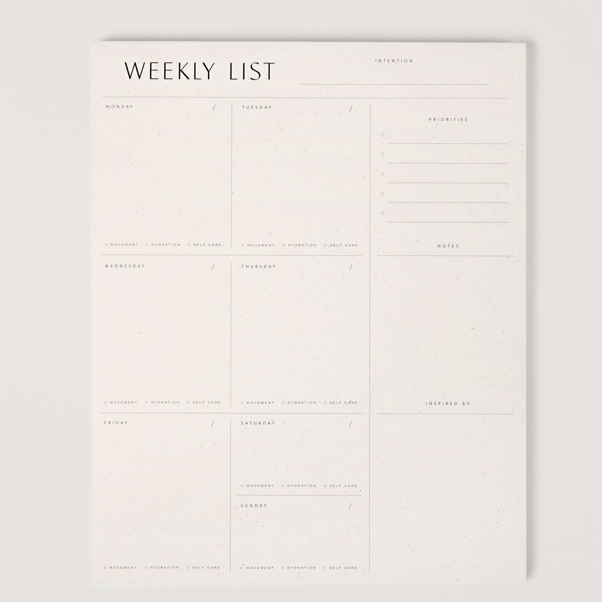 Weekly List Pad