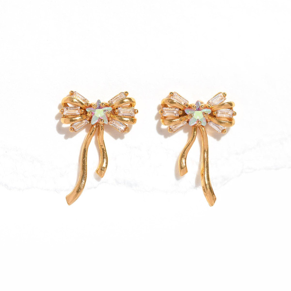 Coquette Bow Earrings - Gold
