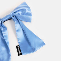 Silk Bow Barrette in Blue