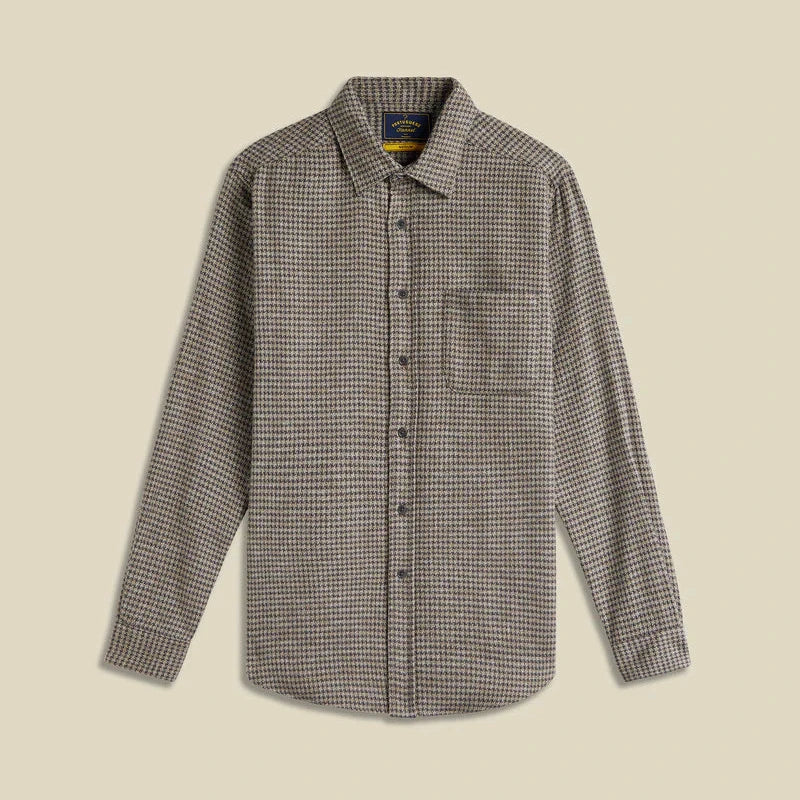 Abstract Pied Poule Shirt in Charcoal