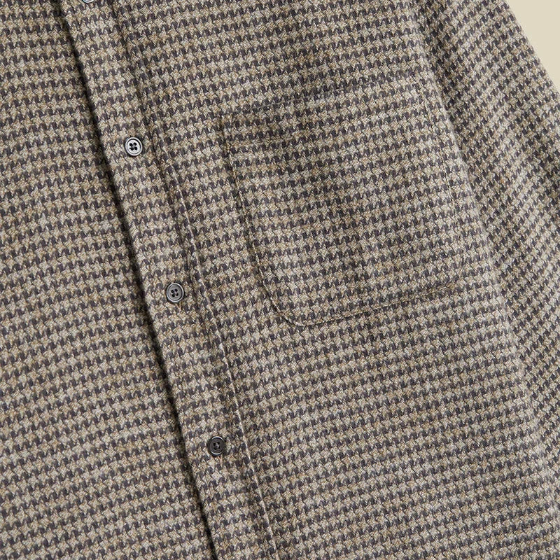 Abstract Pied Poule Shirt in Charcoal
