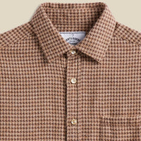 Abstract Pied Poule Shirt in Brown