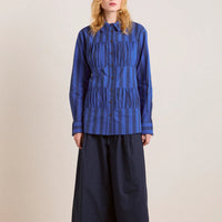 Xenia Shirt in Cobalt Stripe