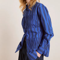 Xenia Shirt in Cobalt Stripe
