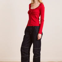 Varsha Cardigan in Cherry