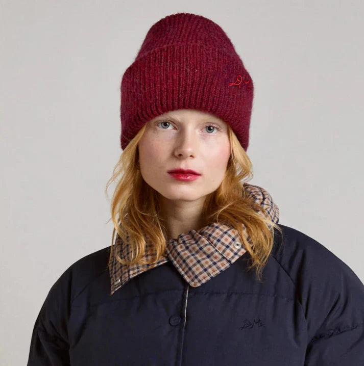 DM Logo Beanie in Burgundy