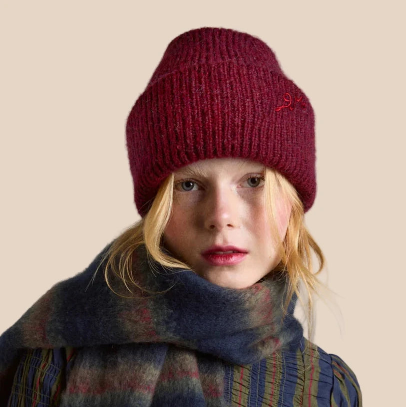 DM Logo Beanie in Burgundy