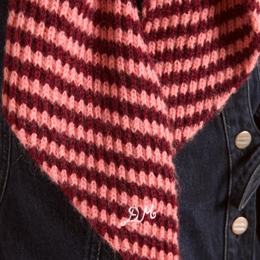 Tie Front Hood in Pink Stripe