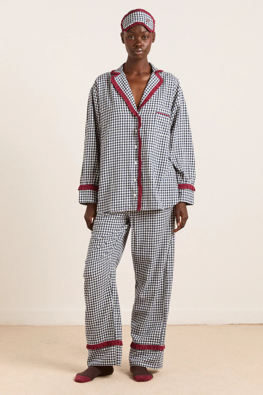 Antonia PJ Set in Navy Gingham