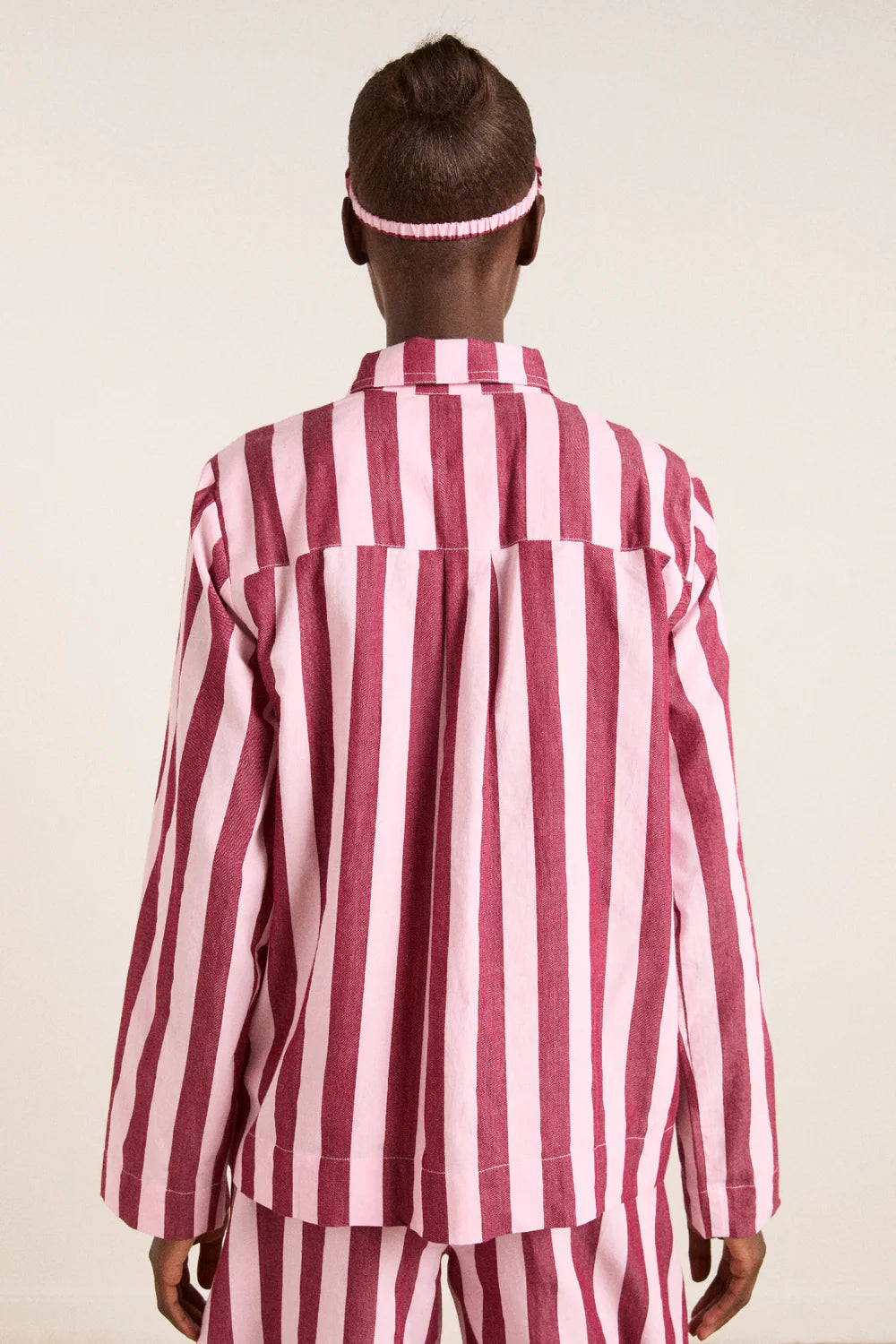 Florie PJ Set in Burg/Pink Stripe