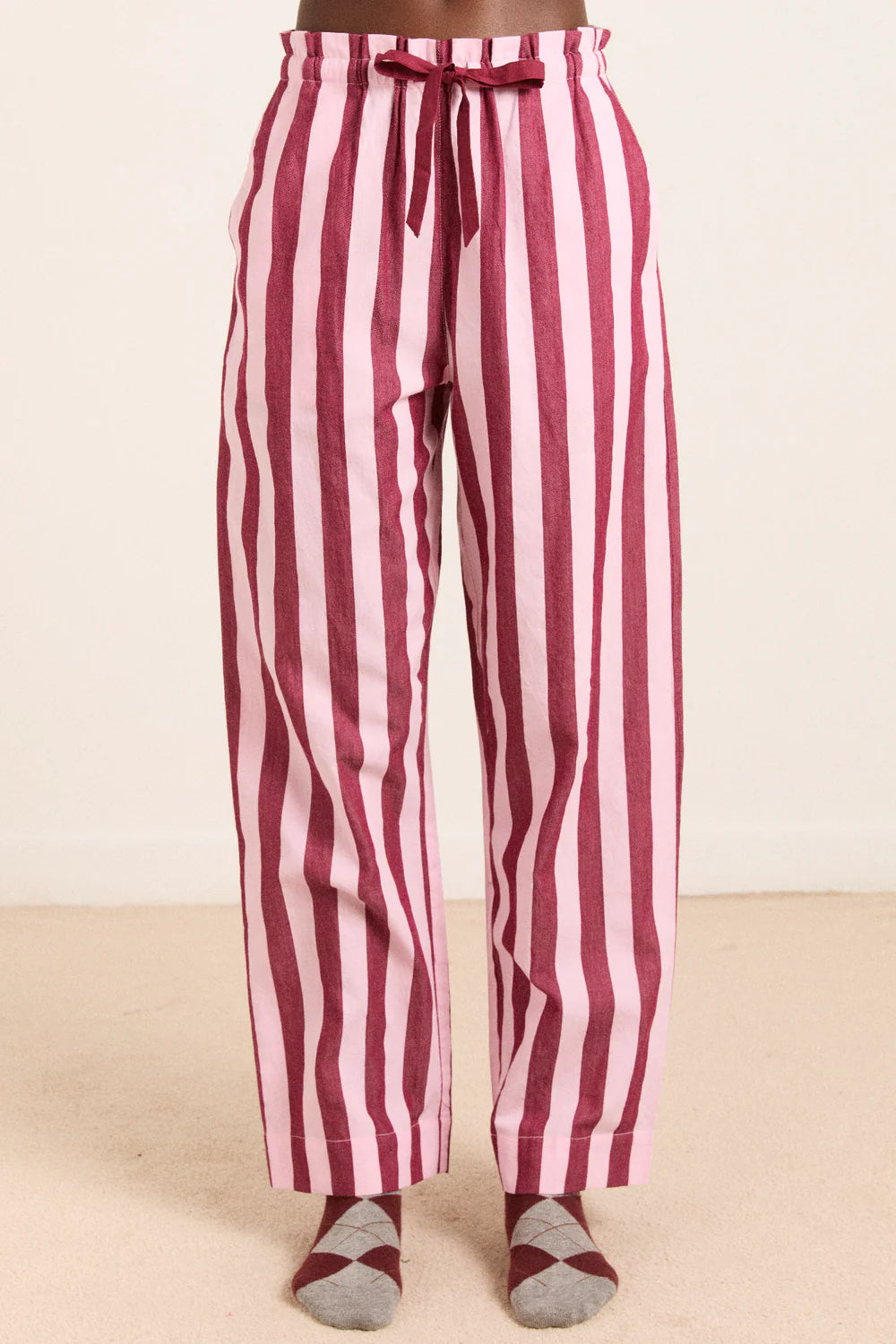 Florie PJ Set in Burg/Pink Stripe