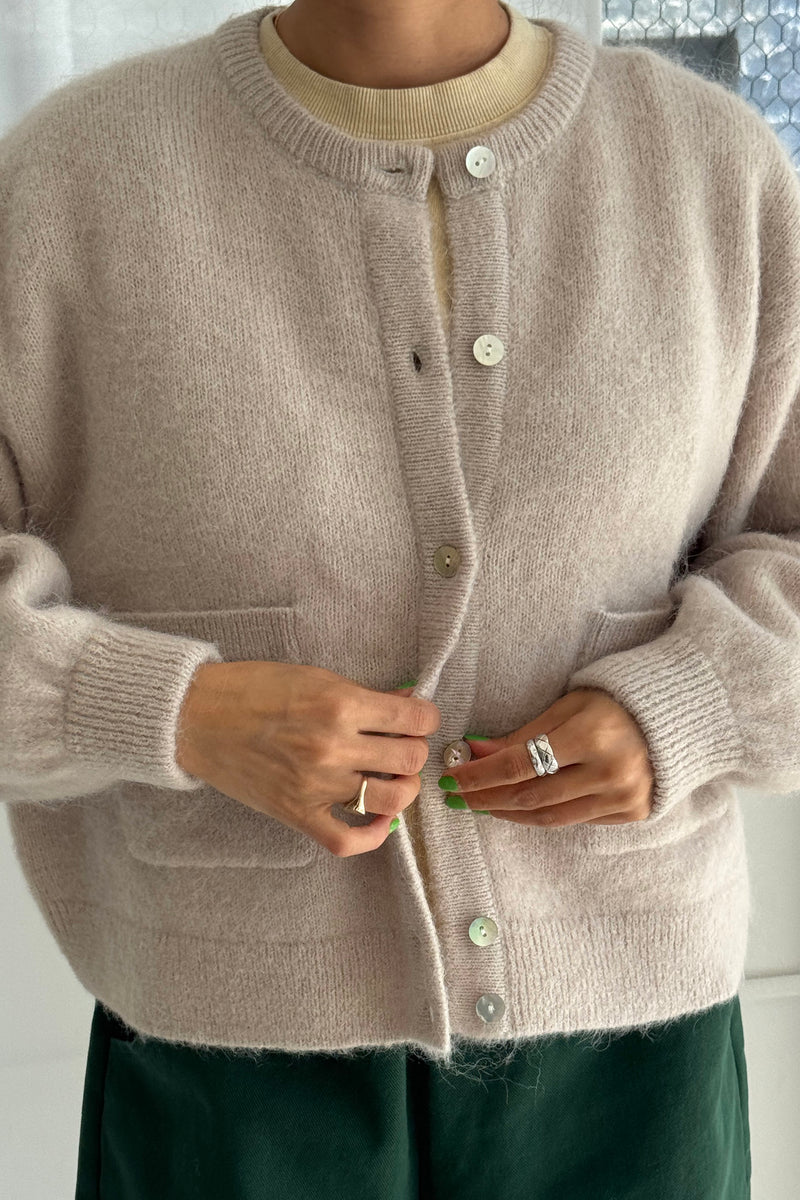Amélie Alpaca Cardigan in Smoke