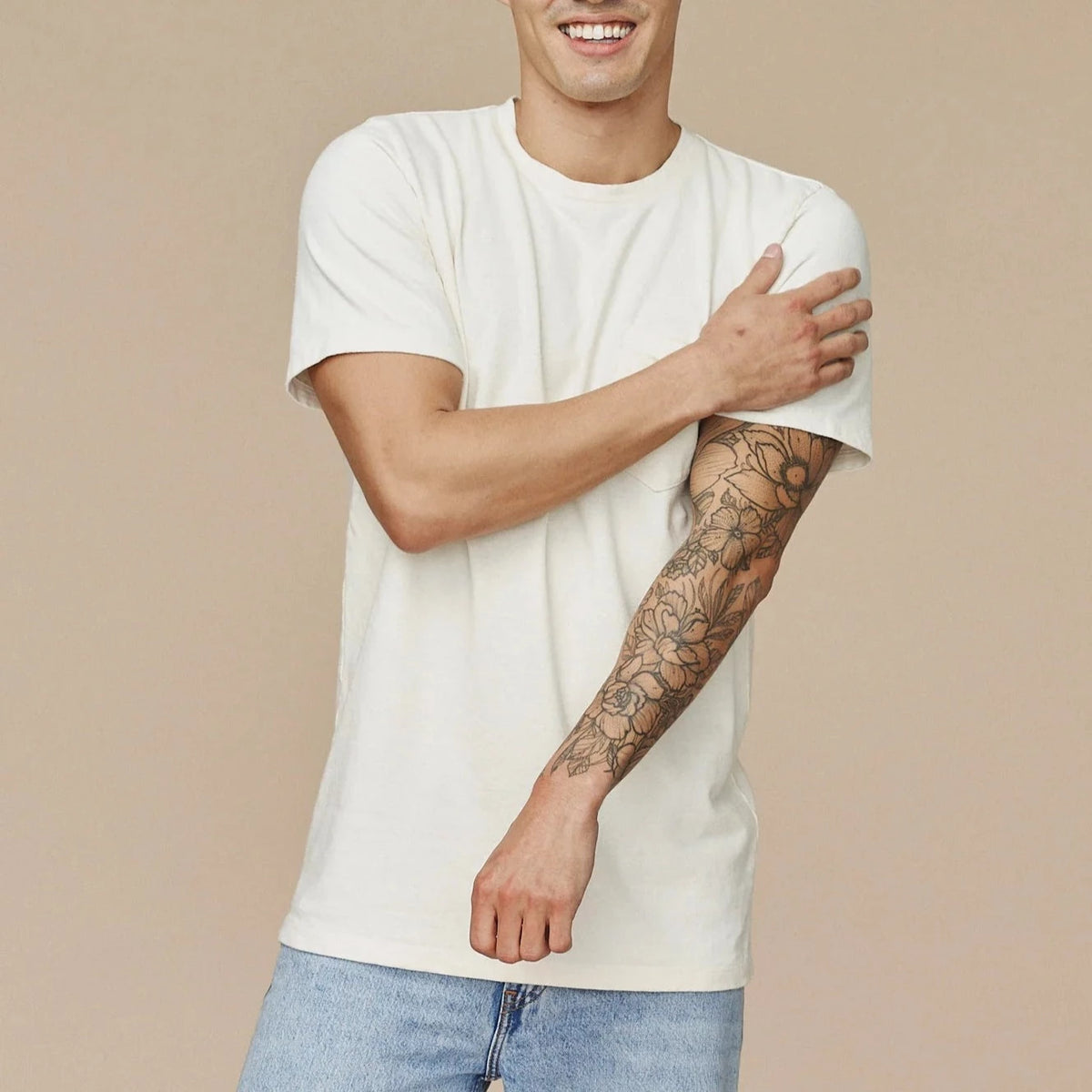 Boulder Pocket Tee in Washed White