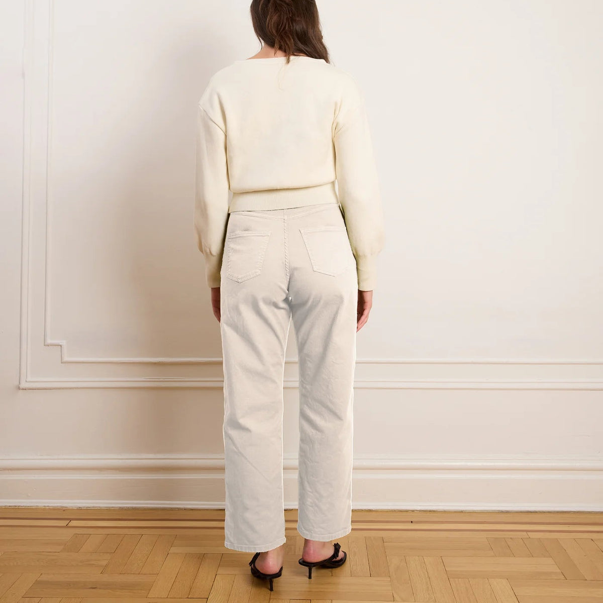 Amelia Barrel Trousers in Salt