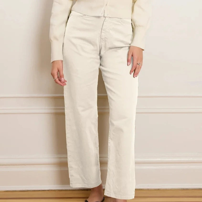 Amelia Barrel Trousers in Salt