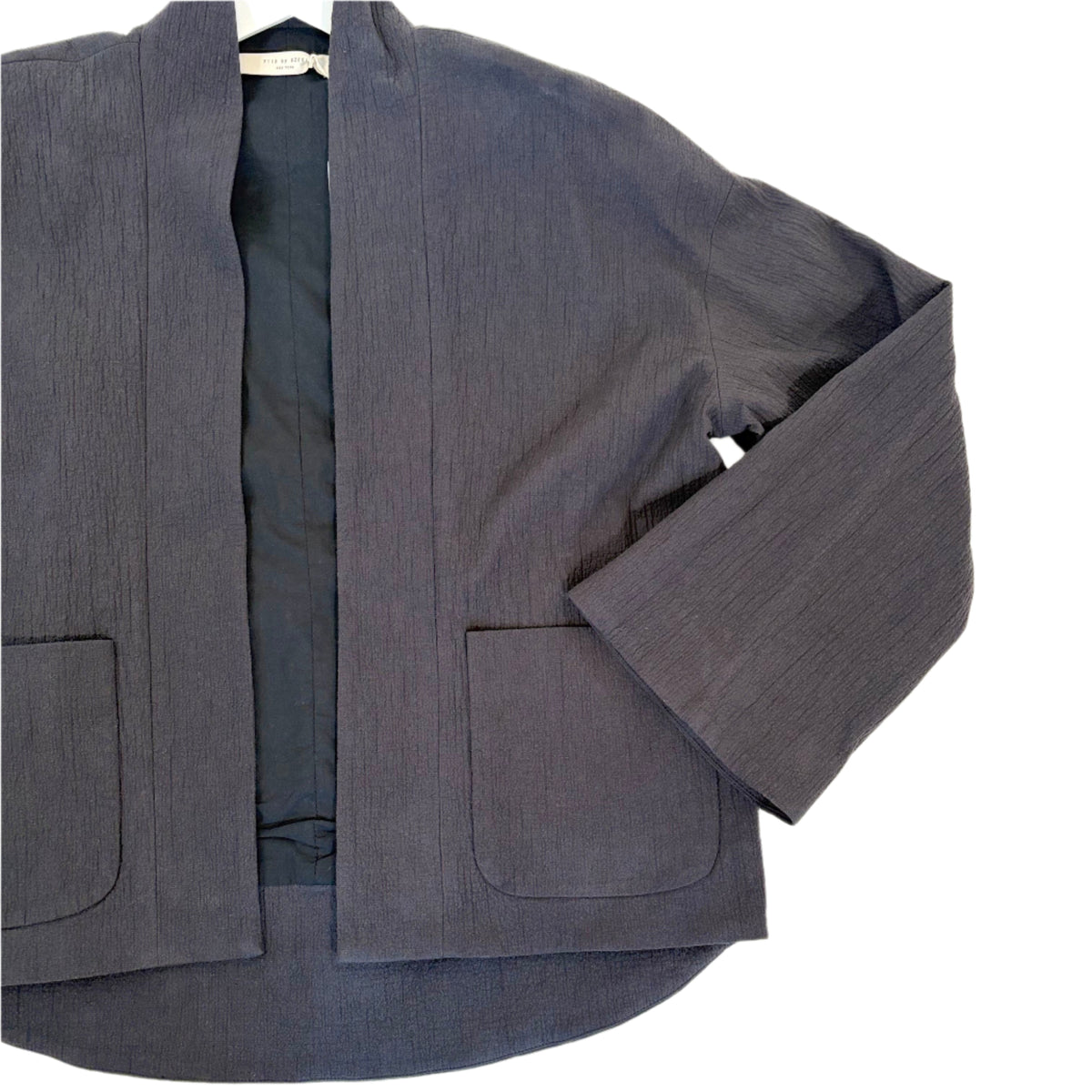 Textured Pockets Blazer in Black