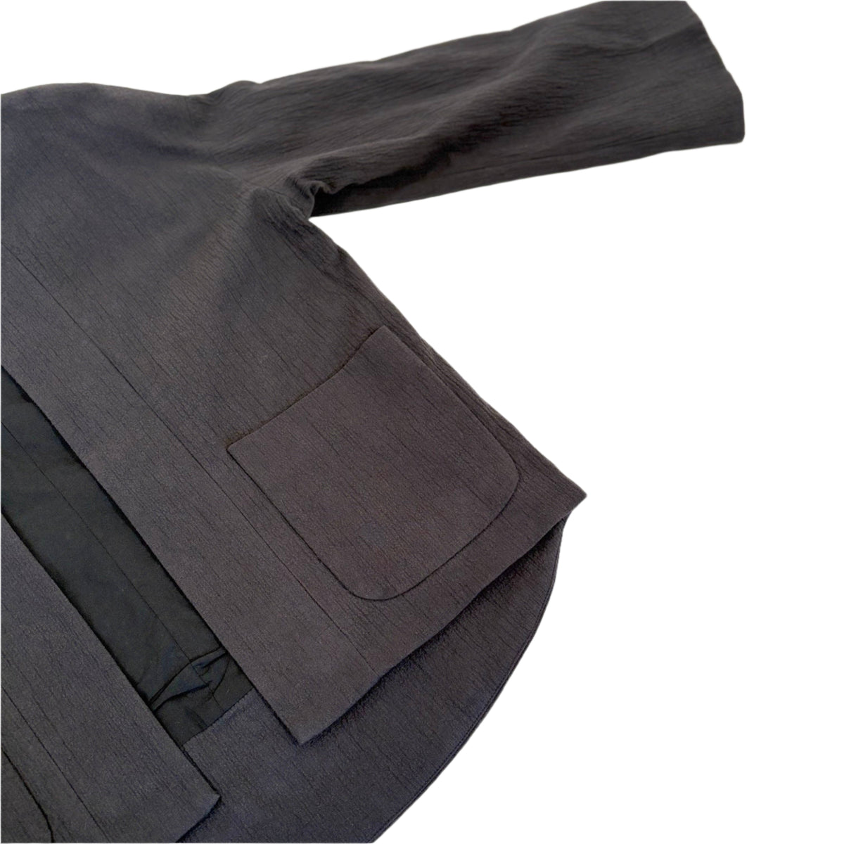 Textured Pockets Blazer in Black