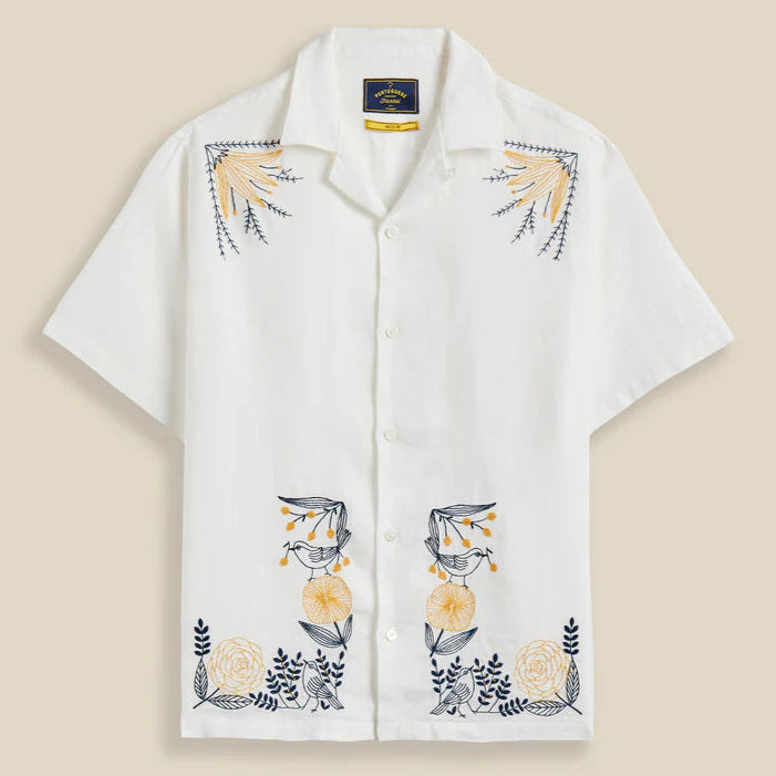 Embroidery Bird and Flowers Shirt