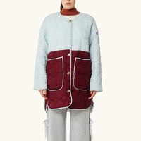 Paige Long Quilted Jacket in Frost