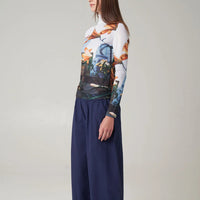 Paulie Mock Neck Top in Tiger Lilies