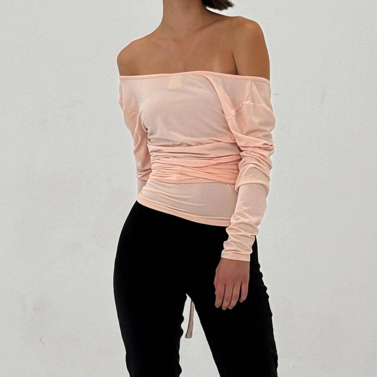 Ballerina Wrap Top in Powder Pink