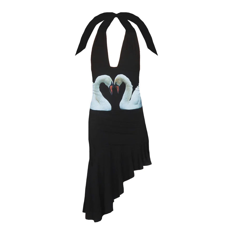 Swan Mini Dress in Black