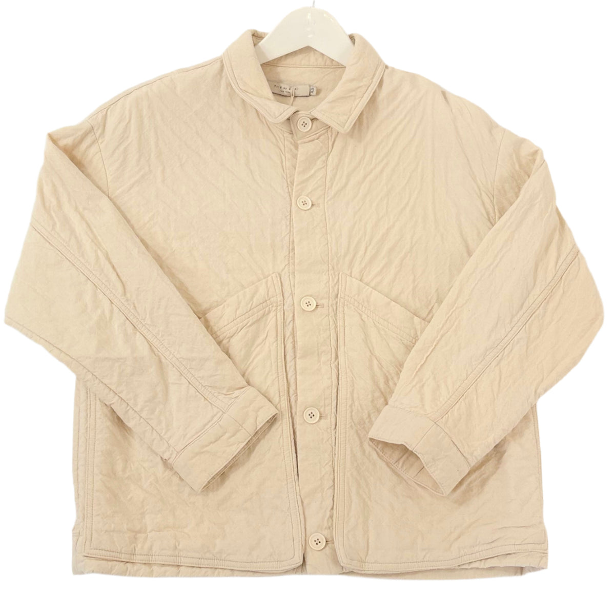 Panel Pockets Shirt Jacket in Bone