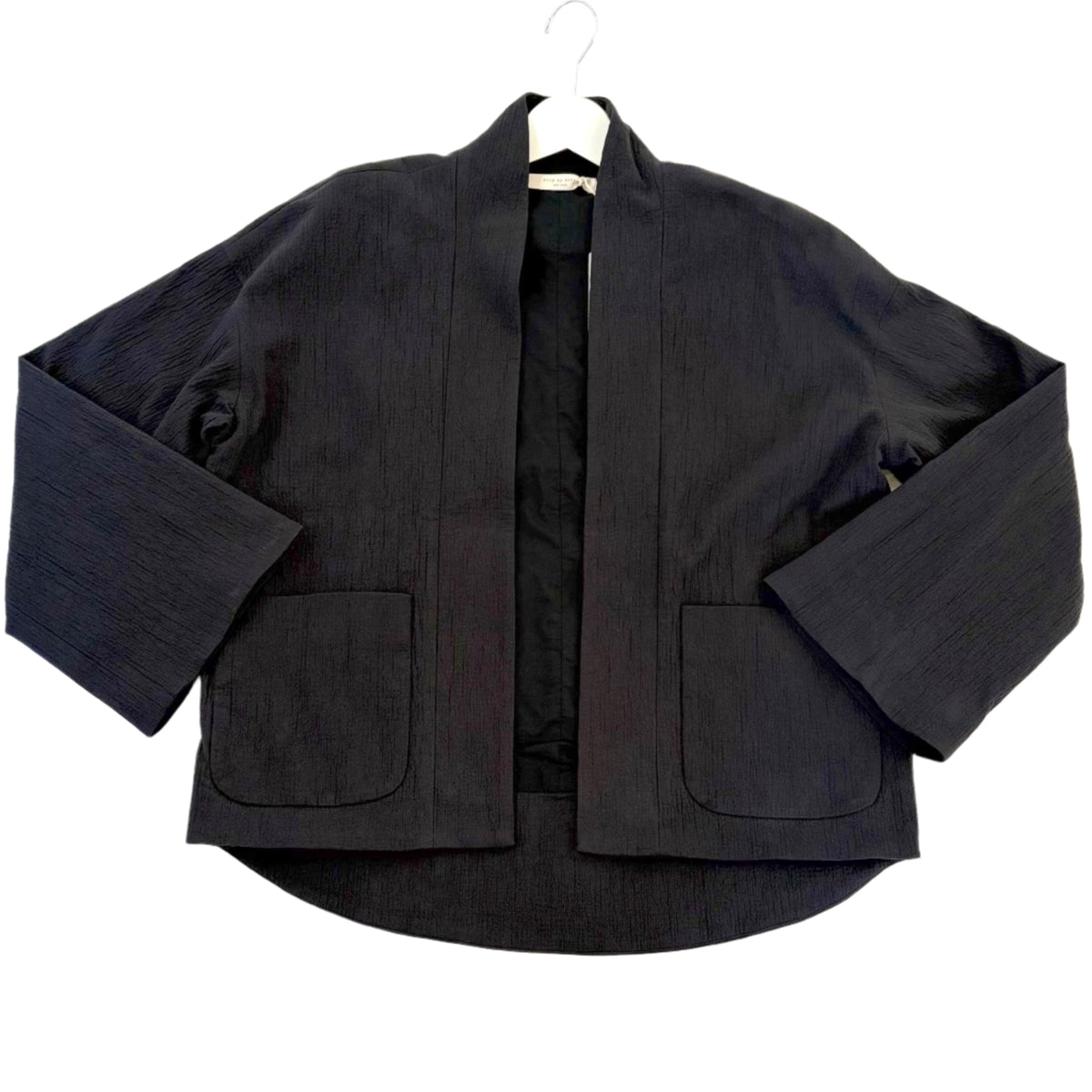 Textured Pockets Blazer in Black